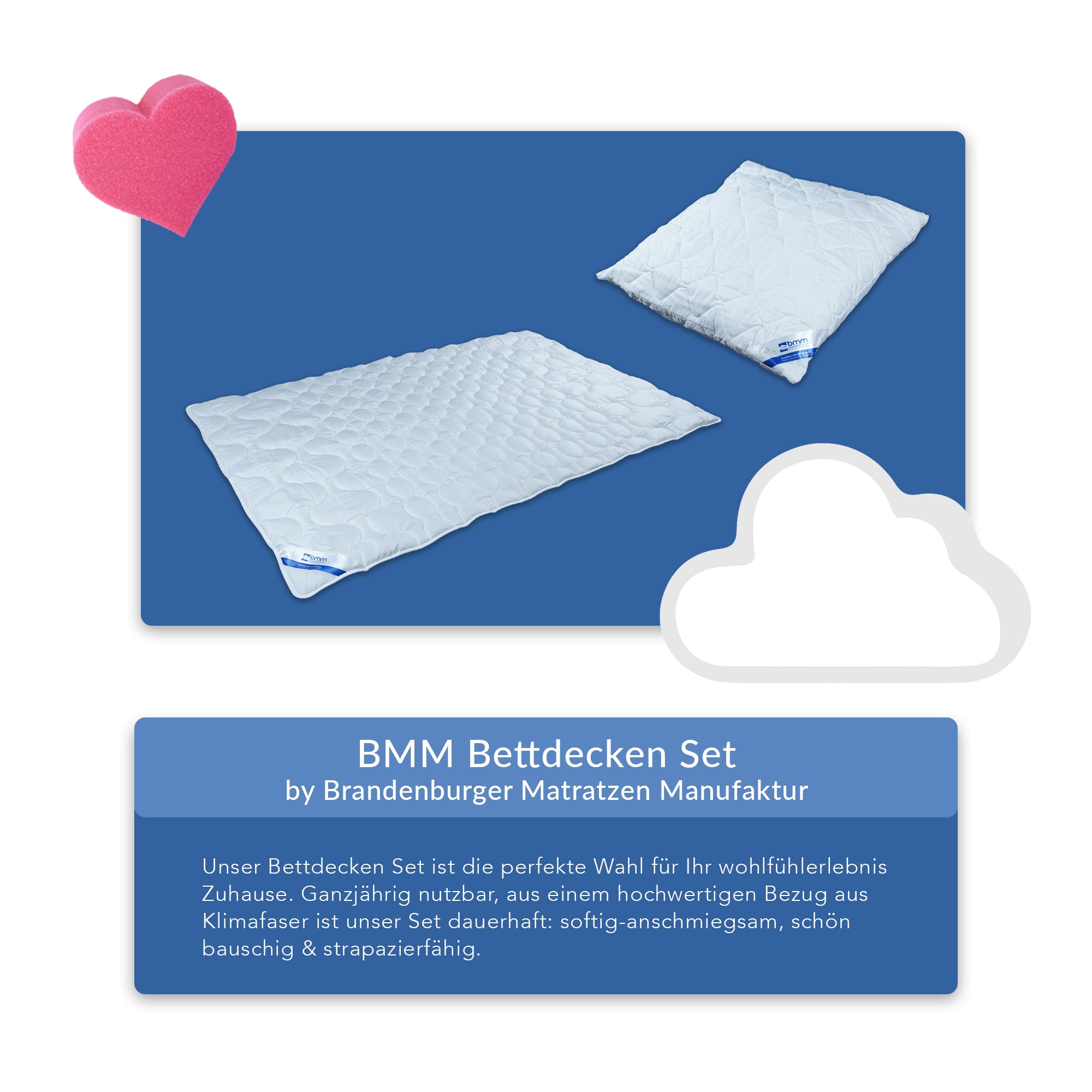 BMM Bettdecken Set Microfaser –